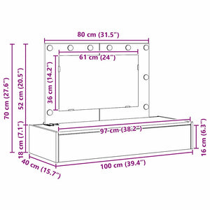 Τραπέζι περιποίησης Καφέ 100 x 40 x 70 εκ. Επεξεργασμένο ξύλο