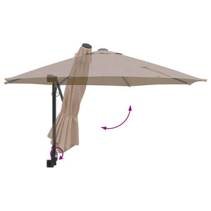 Ομπρέλα Κήπου Taupe 248 x 248 x 148 εκ. Πολυεστέρας και Χάλυβας - Pakobazaar