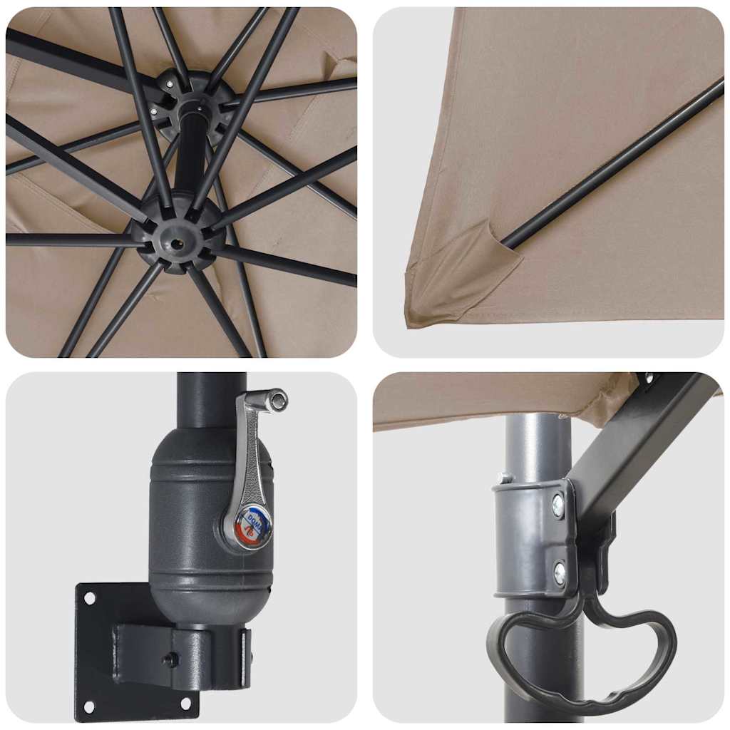 Ομπρέλα Κήπου Taupe 248,5 x 247,5 x 160 εκ. - Pakobazaar