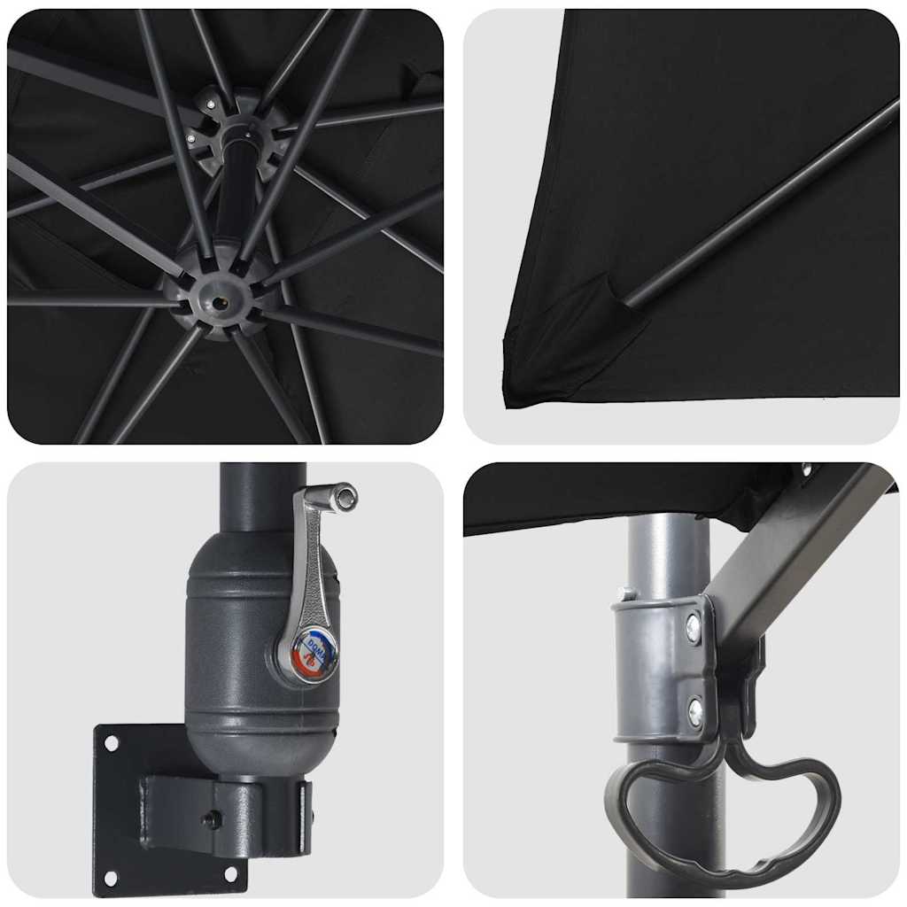 Ομπρέλα Κήπου Μαύρο 248,5 x 247,5 x 160 εκ. - Pakobazaar
