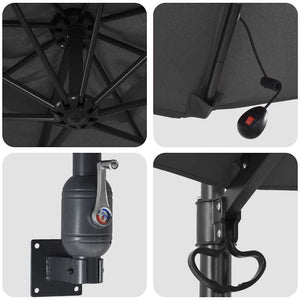 Ομπρέλα Κήπου με φώτα λωρίδας LED Ανθρακί 248 x 248 x 148 εκ. - Pakobazaar