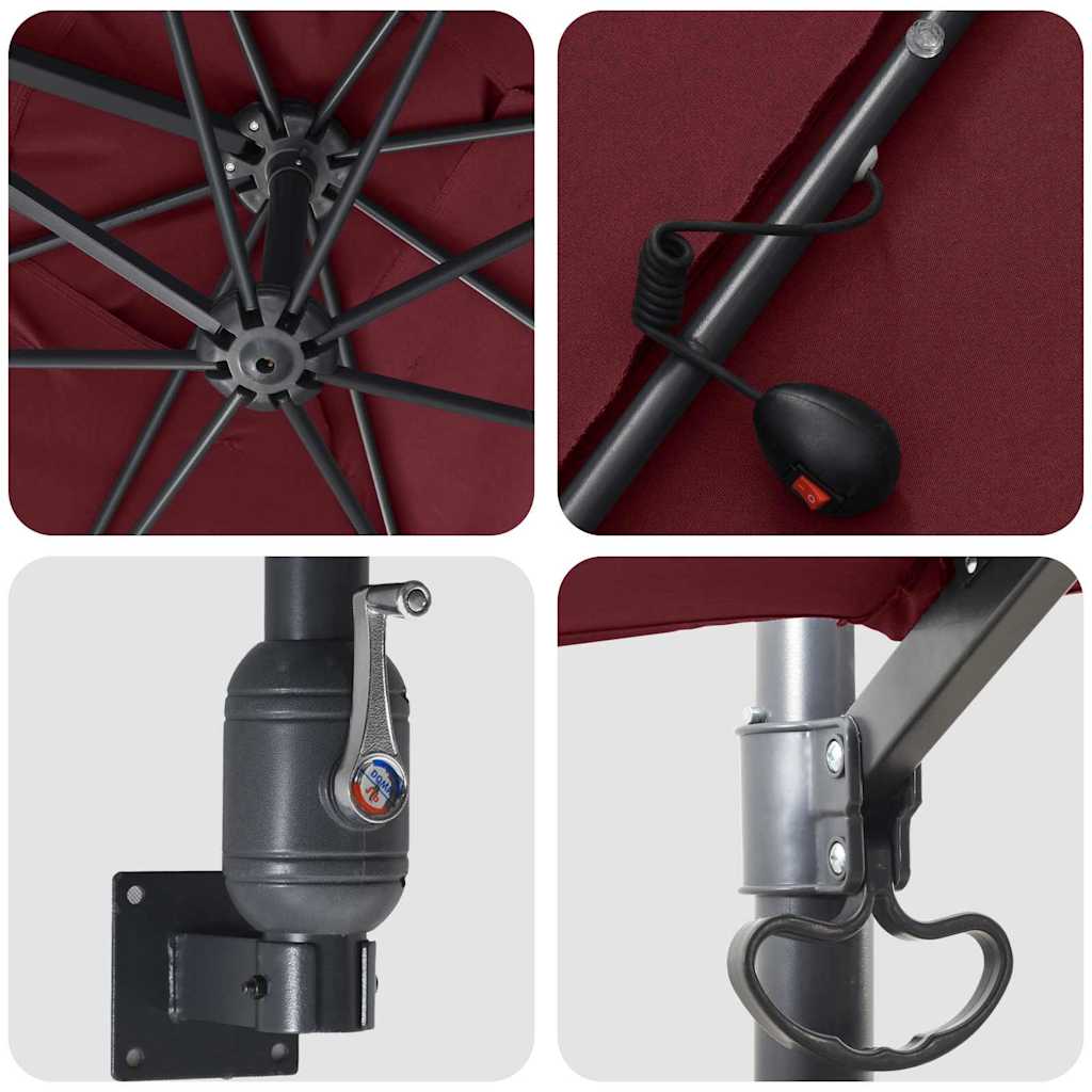 Ομπρέλα Κήπου Βεραμάν Κόκκινο 248,5 x 247,5 x 160 εκ. - Pakobazaar