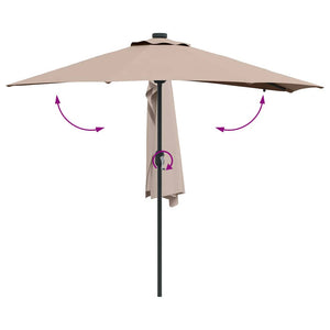 Ομπρέλα Κήπου Taupe 294 x 150 x 223 εκ Πολυεστέρας και Χάλυβας - Pakobazaar