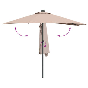 Ομπρέλα Κήπου Taupe 294 x 150 x 224 εκ Πολυεστέρας και Χάλυβας - Pakobazaar