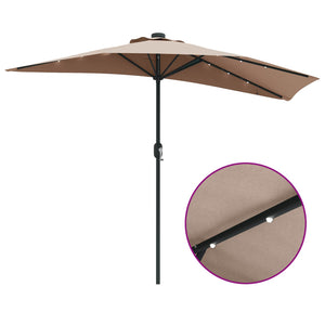 Ομπρέλα Κήπου Taupe 294 x 150 x 224 εκ Πολυεστέρας και Χάλυβας - Pakobazaar