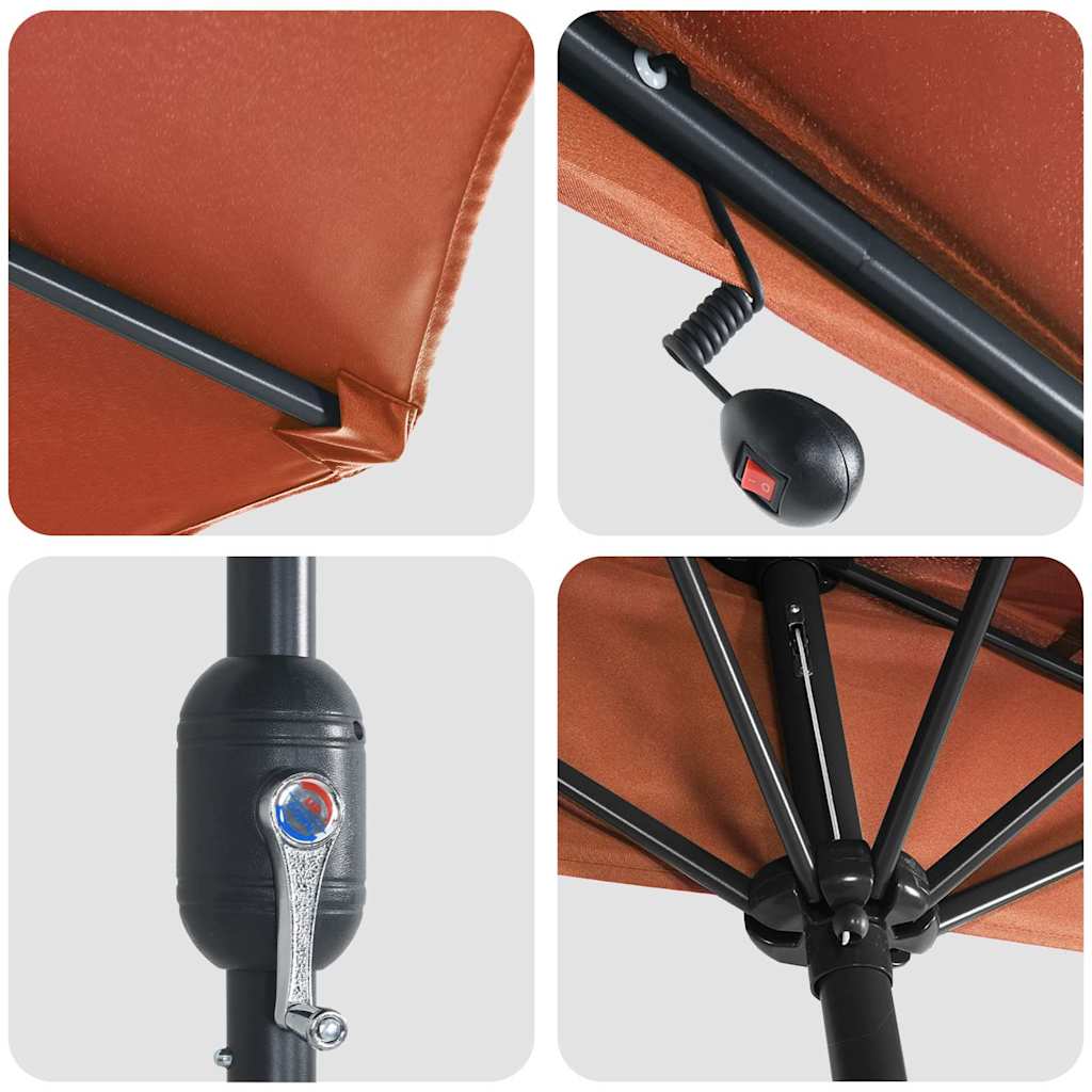 Ομπρέλα Κήπου Τερακότα 294 x 150 x 224 εκ - Pakobazaar