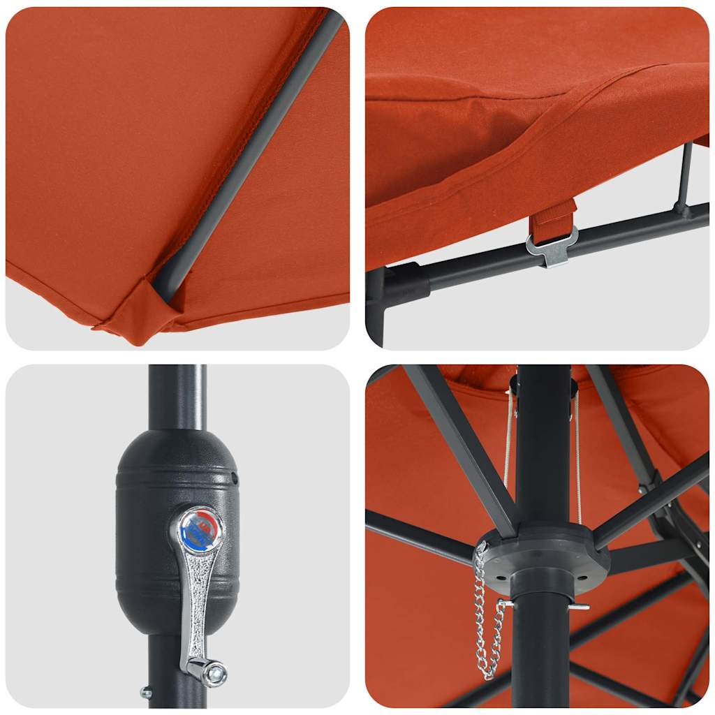 Ομπρέλα Κήπου Τερακότα 385 x 209 x 244 εκατοστά - Pakobazaar