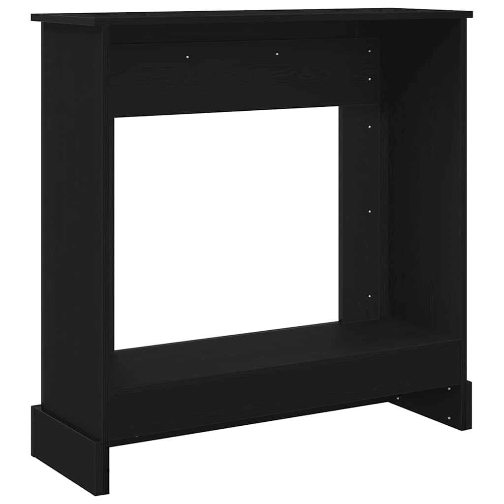 Γύρος τζακιού Μαύρη δρυς 90x30x90 cm Κατασκευασμένο ξύλο
