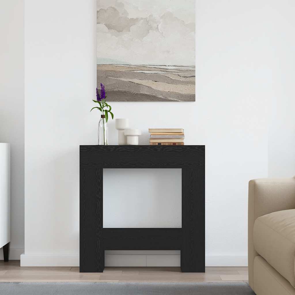 Γύρος τζακιού Μαύρη βελανιδιά 81x18x82 cm Ξύλινη κατασκευή - Pakobazaar