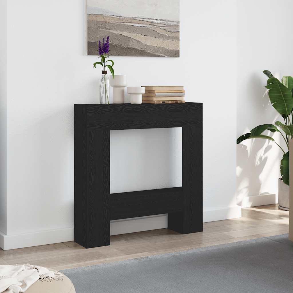 Γύρος τζακιού Μαύρη βελανιδιά 81x18x82 cm Ξύλινη κατασκευή - Pakobazaar