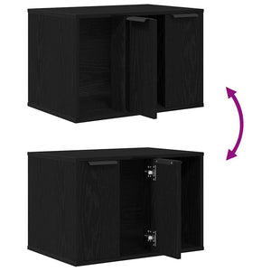 Άμμος για Γάτες - Θήκη Μαύρη Δρυς 60x40x40 εκ. από Τεχνητό Ξύλο
