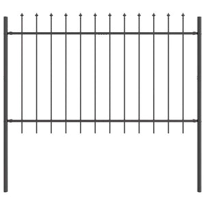 Φράχτης Κήπου WOERDEN 2 τμχ. 3,4 x 1,2 μ Ατσάλι με Πούδρα Γκρι