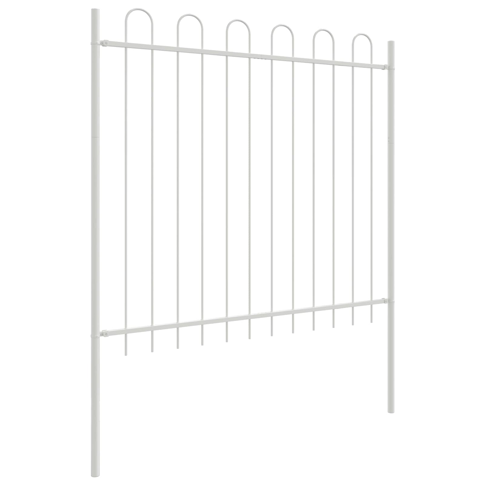 Φράχτης Κήπου 4 pcs Λευκό 6,8 x 1,5 μ Ατσάλι με Πούδρα - Pakobazaar