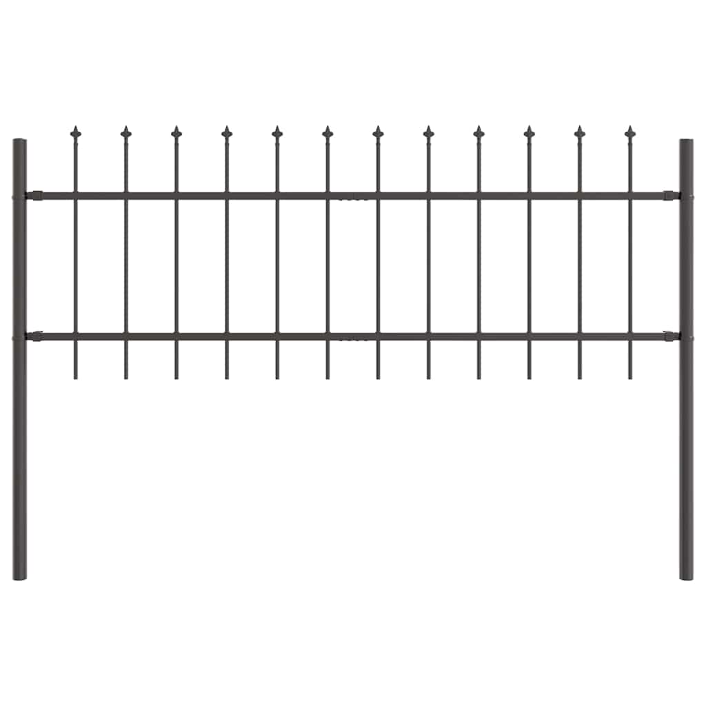 Φράχτης Κήπου 5 pcs Γκρι 8,5 x 0,6 μ Ατσάλι με Πούδρα