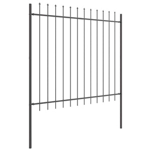 Φράχτης Κήπου 5 pcs Γκρι 8,5 x 1,5 μ Ατσάλι με Πούδρα - Pakobazaar