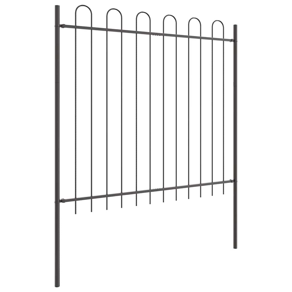 Φράχτης Κήπου 5 pcs Γκρι 8,5 x 1,5 μ Ατσάλι με Πούδρα