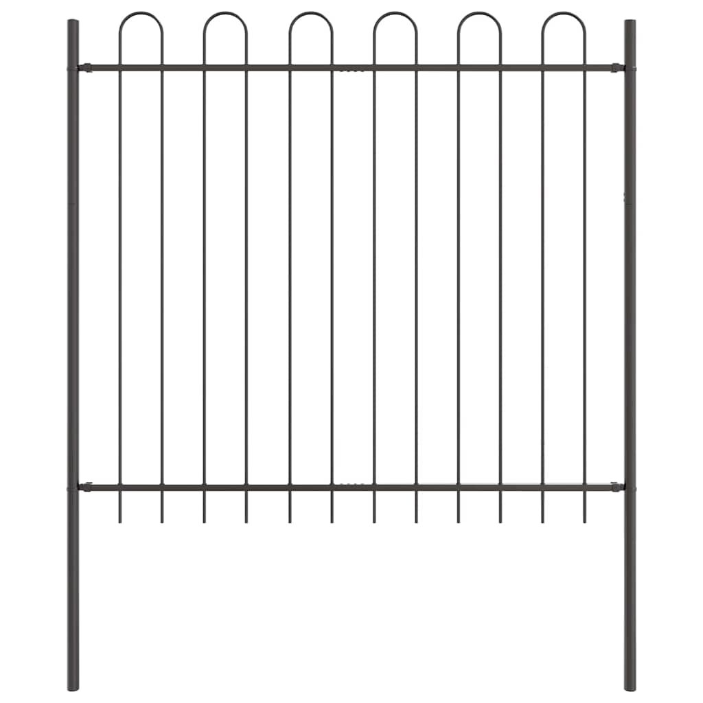 Φράχτης Κήπου 5 pcs Γκρι 8,5 x 1,5 μ Ατσάλι με Πούδρα