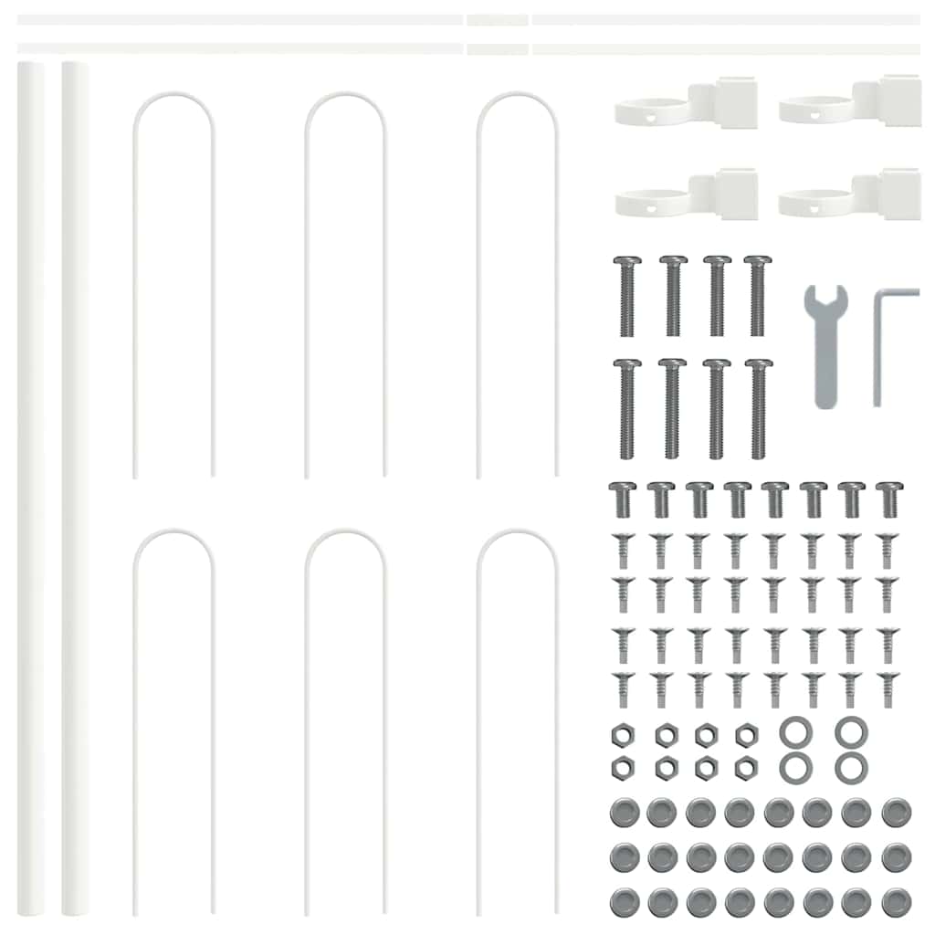 Φράχτης Κήπου 5 pcs Λευκό 8,5 x 0,6 μ Ατσάλι με Πούδρα