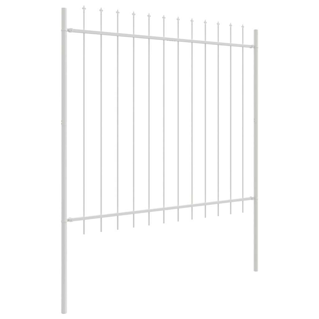 Φράχτης Κήπου 6 pcs Λευκό 10,2 x 1,5 μ Ατσάλι με Πούδρα