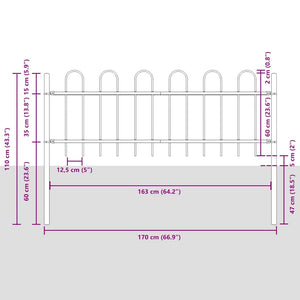 Φράχτης Κήπου BOXTEL 6 τμχ. 10,2 x 0,6 μ Ατσάλι με Πούδρα Λευκό