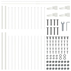 Φράχτης Κήπου 7 pcs Λευκό 11,9 x 1,5 μ Ατσάλι με Πούδρα - Pakobazaar