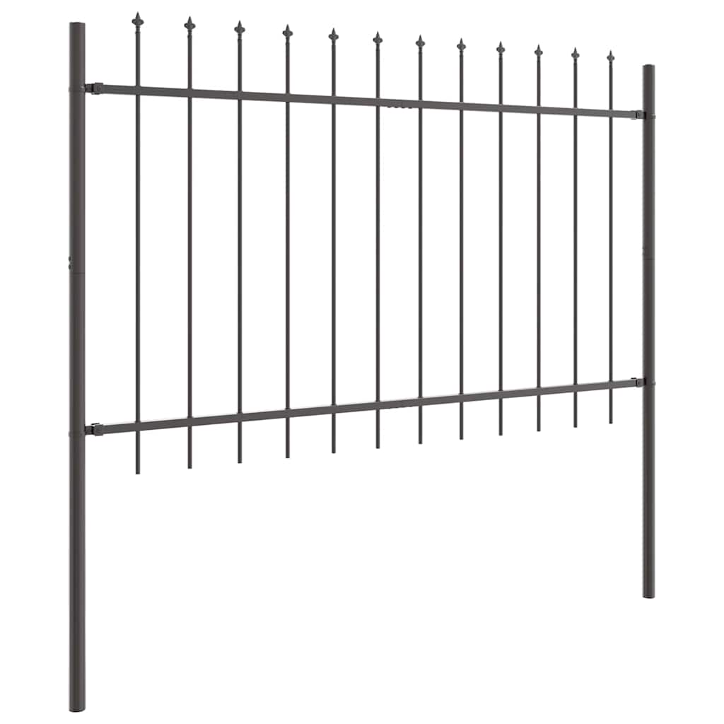 Φράχτης Κήπου 8 pcs Γκρι 13,6 x 0,8 μ Ατσάλι με Πούδρα