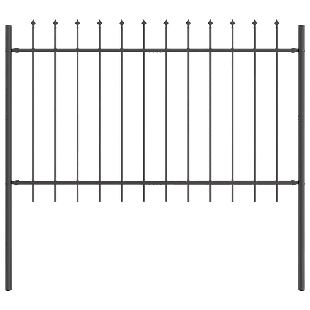 Φράχτης Κήπου 8 pcs Γκρι 13,6 x 0,8 μ Ατσάλι με Πούδρα