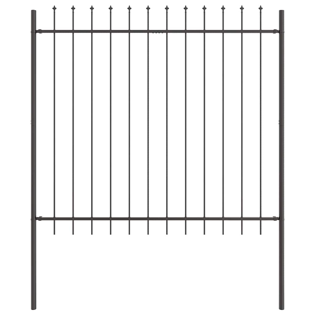Φράχτης Κήπου 8 pcs Γκρι 13,6 x 1,5 μ Ατσάλι με Πούδρα - Pakobazaar
