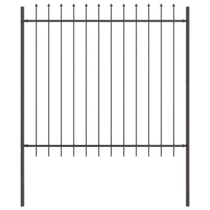 Φράχτης Κήπου 8 pcs Γκρι 13,6 x 1,5 μ Ατσάλι με Πούδρα - Pakobazaar