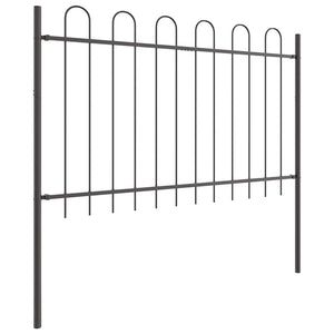 Φράχτης Κήπου 8 pcs Γκρι 13,6 x 1,2 μ Ατσάλι με Πούδρα - Pakobazaar