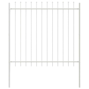 Φράχτης Κήπου 8 pcs Λευκό 13,6 x 1,5 μ Ατσάλι με Πούδρα - Pakobazaar