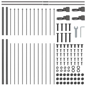Φράχτης Κήπου 9 pcs Γκρι 15,3 x 1,5 μ Ατσάλι με Πούδρα - Pakobazaar