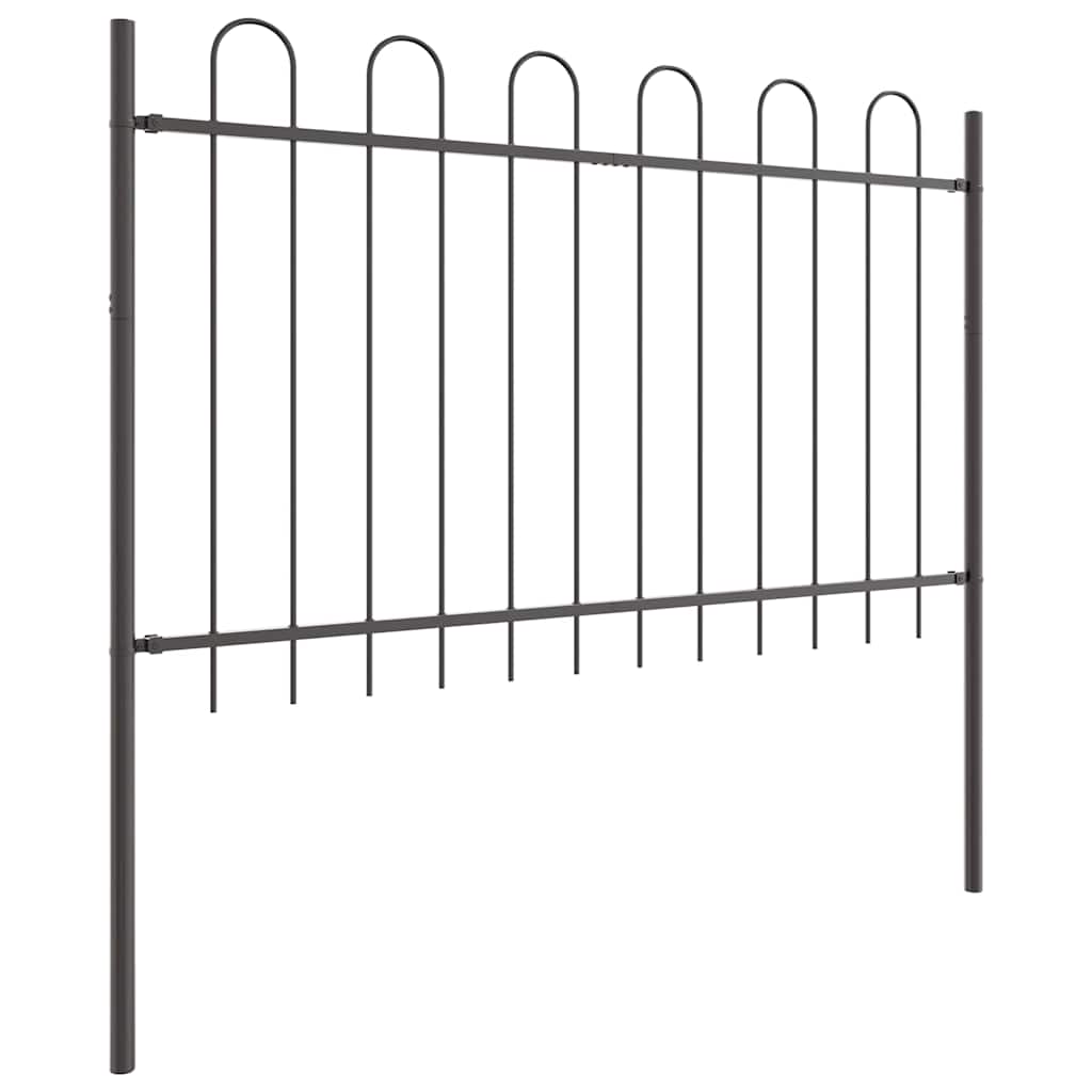 Φράχτης Κήπου 9 pcs Γκρι 15,3 x 1,2 μ Ατσάλι με Πούδρα - Pakobazaar