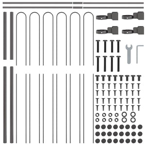 Φράχτης Κήπου 9 pcs Γκρι 15,3 x 1,5 μ Ατσάλι με Πούδρα - Pakobazaar
