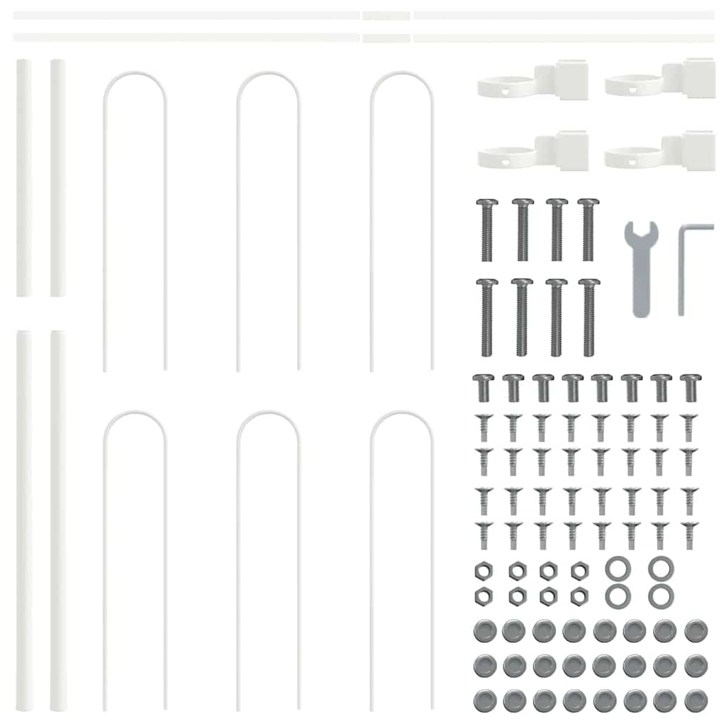 Φράχτης Κήπου 9 pcs Λευκό 15,3 x 0,8 μ Ατσάλι με Πούδρα