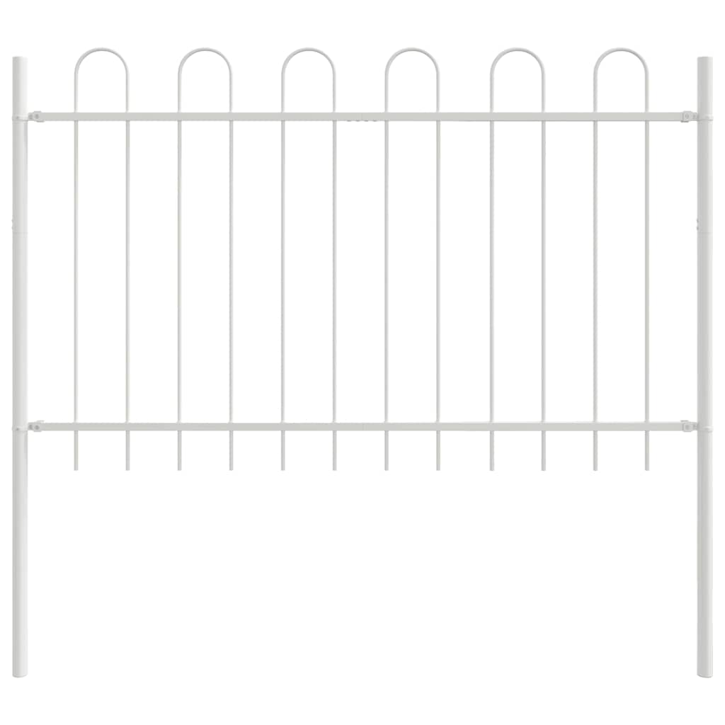 Φράχτης Κήπου 9 pcs Λευκό 15,3 x 1 μ Ατσάλι με Πούδρα