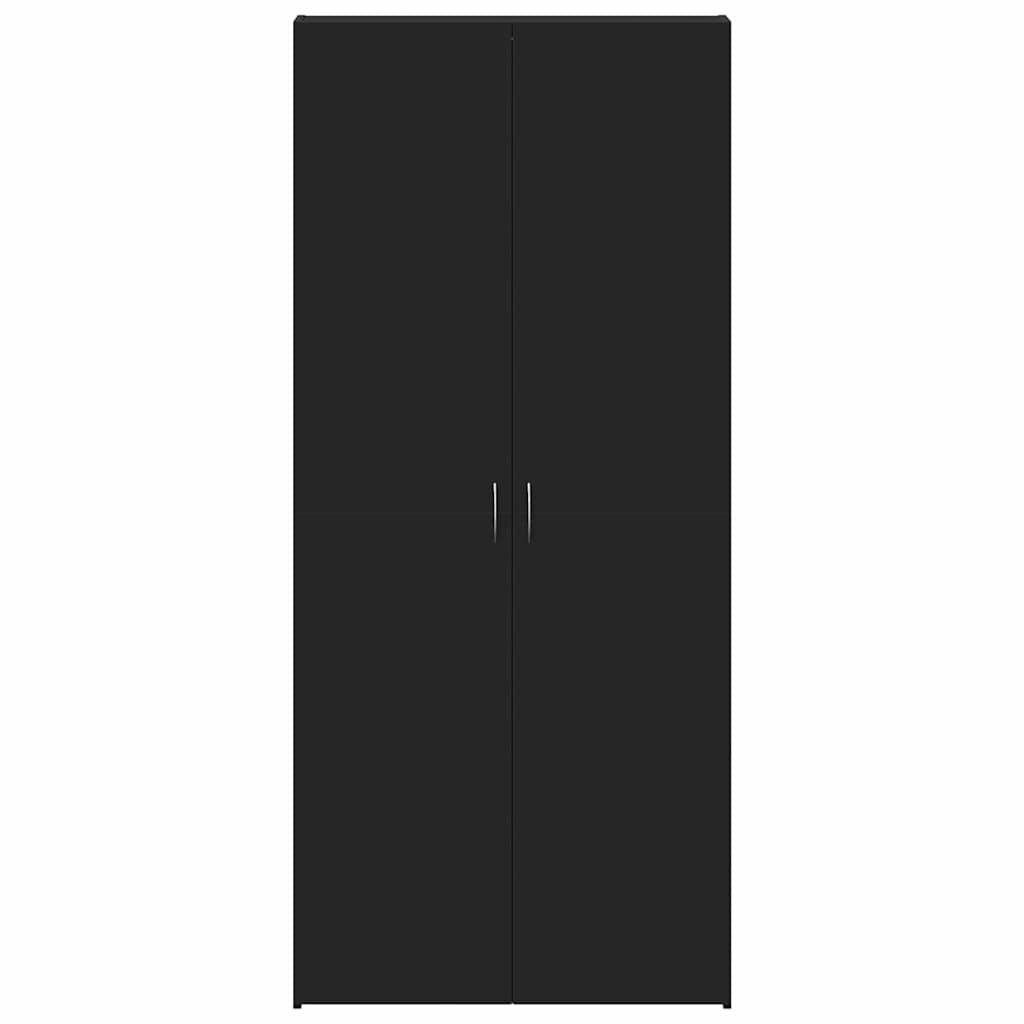 Ντουλάπα Παπουτσιών Μαύρο 80 x 35.5 x 180 εκ Επεξεργασμένο ξύλο