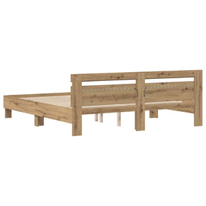 Σκελετός Κρεβατιού Artisan Oak 200 x 200 cm Επεξεργασμένο Ξύλο - Pakobazaar