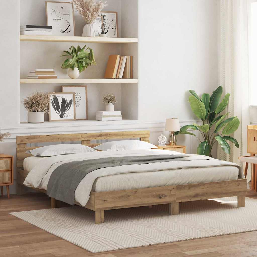 Σκελετός Κρεβατιού Artisan Oak 180 x 200 cm Επεξεργασμένο Ξύλο