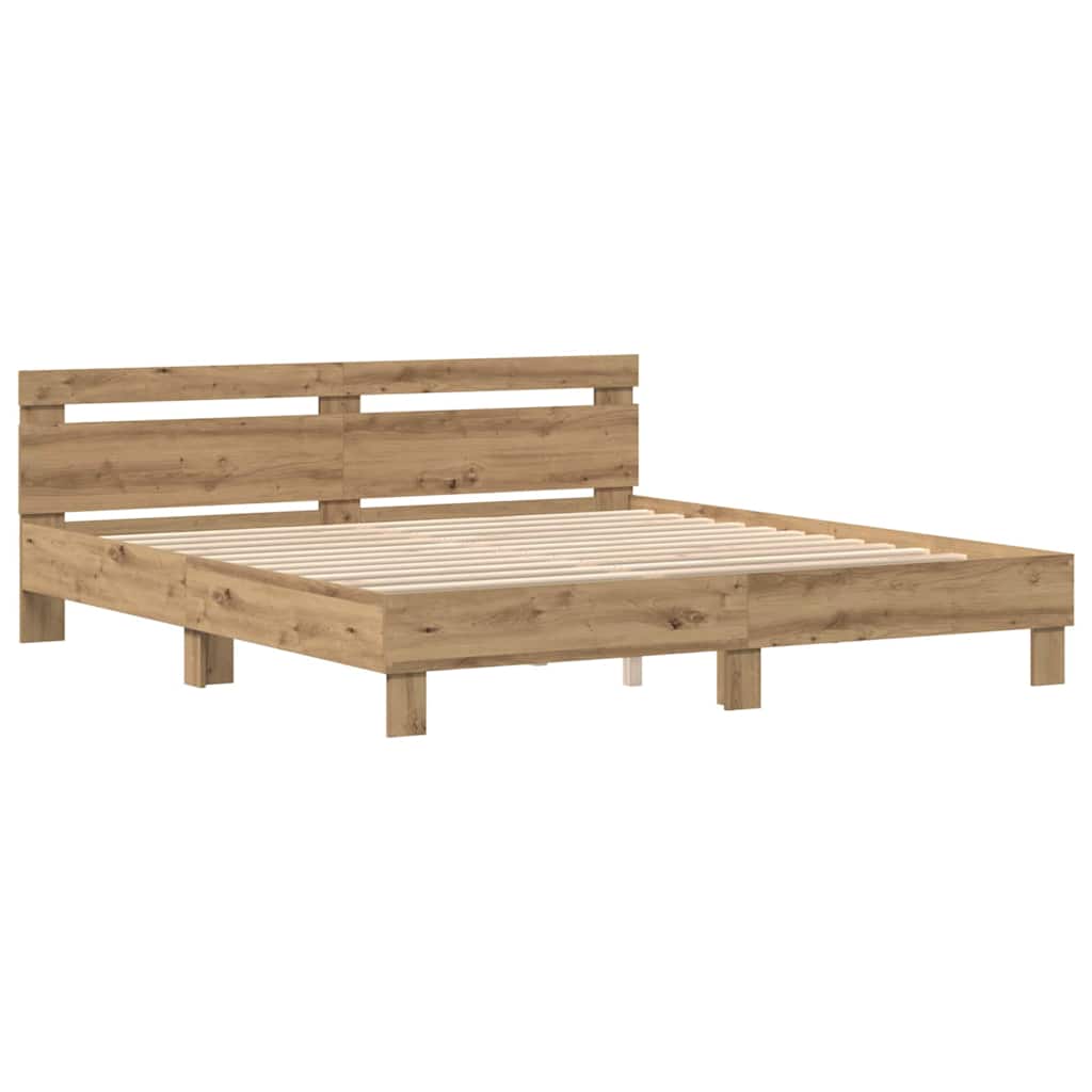 Σκελετός Κρεβατιού Artisan Oak 180 x 200 cm Επεξεργασμένο Ξύλο