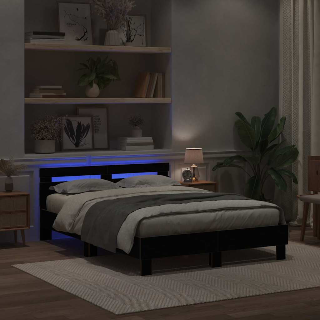 Σκελετός Κρεβατιού Μαύρη Οξυά 160 x 200 cm Επεξεργασμένο Ξύλο - Pakobazaar