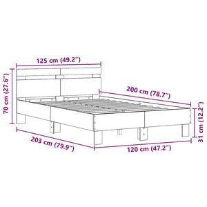 Σκελετός Κρεβατιού Παλιό ξύλο 120 x 200 cm Επεξεργασμένο Ξύλο - Pakobazaar