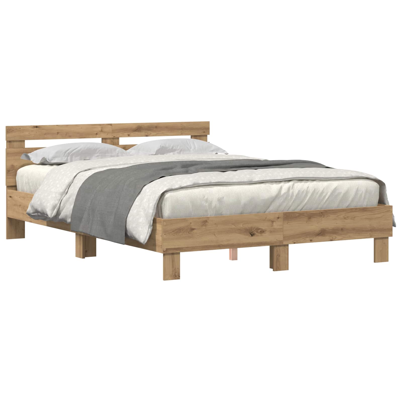 Σκελετός Κρεβατιού Artisan Oak 140 x 190 cm Επεξεργασμένο Ξύλο - Pakobazaar