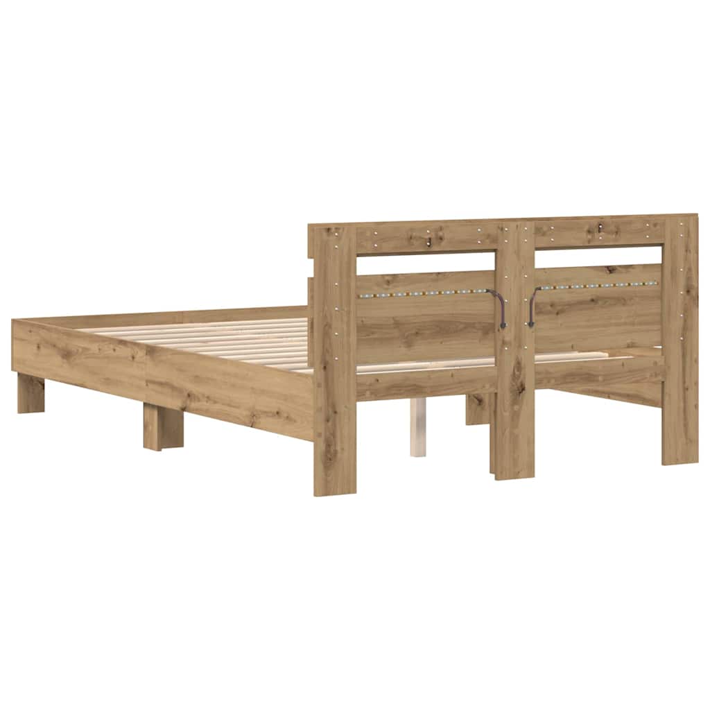 Σκελετός Κρεβατιού Artisan Oak 135 x 190 cm Επεξεργασμένο ξύλο