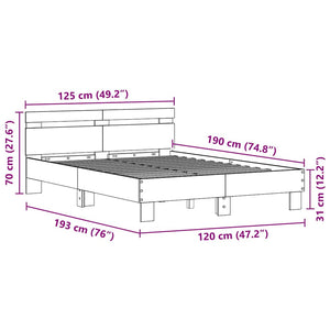 Σκελετός Κρεβατιού Μαύρη Οξυά 120 x 190 cm Επεξεργασμένο Ξύλο
