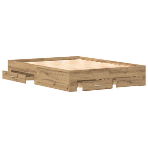 Σκελετός Κρεβατιού Artisan Oak 140 x 190 cm Επεξεργασμένο Ξύλο