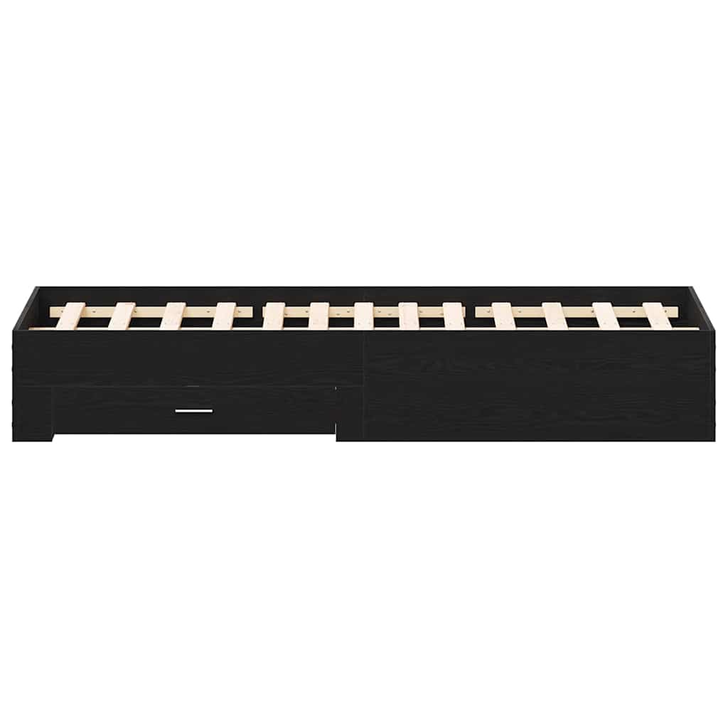 Σκελετός Κρεβατιού Μαύρη Οξυά 135 x 190 cm Επεξεργασμένο ξύλο