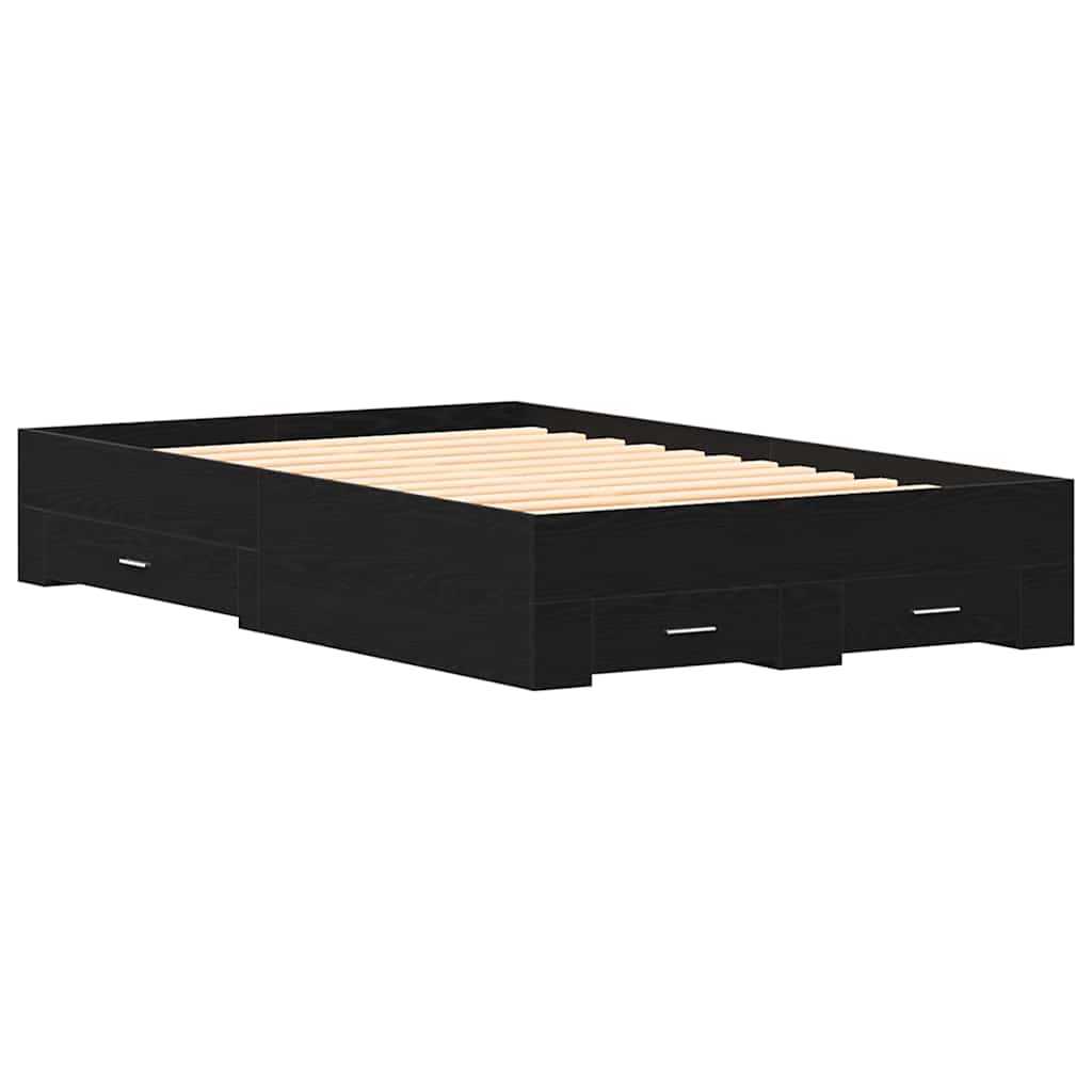 Σκελετός Κρεβατιού Μαύρη Οξυά 120 x 190 cm Επεξεργασμένο ξύλο