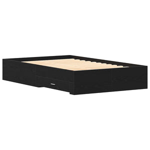 Σκελετός Κρεβατιού Μαύρη Οξυά 120 x 190 cm Επεξεργασμένο Ξύλο