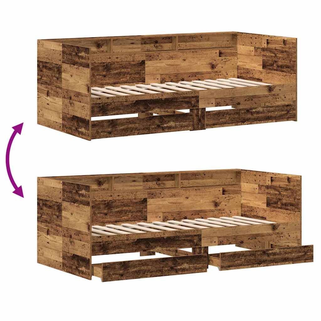 Καναπές Κρεβάτι Παλιό Ξύλο 100 x 200 cm Επεξεργασμένο ξύλο - Pakobazaar